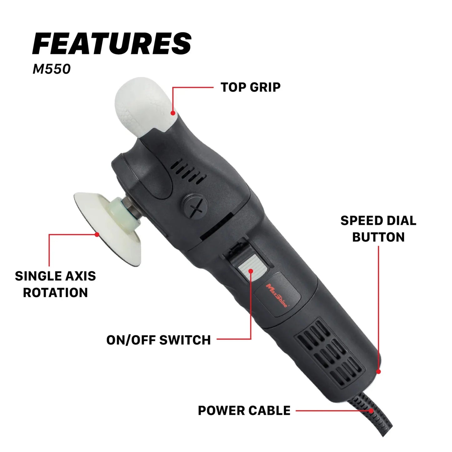 MAXSHINE M550 3"/550 W ROTARY POLISHER