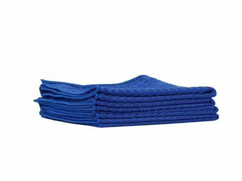 WAFFLE TOWELS BLUE X10